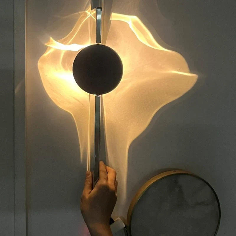 Wall Lamp | 180° Adjustable Wave Projection | Aluminum & Stainless Steel