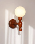 Wall Lamp | Wooden Floral Fabric Shade & Dimmer Compatible | Two Sizes