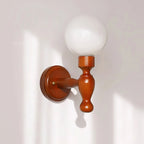 Wall Lamp | Wooden Floral Fabric Shade & Dimmer Compatible | Two Sizes