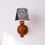 Wall Lamp | Wooden Floral Fabric Shade & Dimmer Compatible | Two Sizes