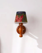 Wall Lamp | Wooden Floral Fabric Shade & Dimmer Compatible | Two Sizes