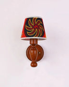 Wall Lamp | Wooden Floral Fabric Shade & Dimmer Compatible | Two Sizes