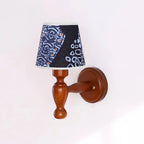 Wall Lamp | Wooden Floral Fabric Shade & Dimmer Compatible | Two Sizes