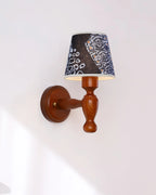 Wall Lamp | Wooden Floral Fabric Shade & Dimmer Compatible | Two Sizes