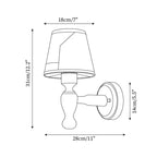Wall Lamp | Wooden Floral Fabric Shade & Dimmer Compatible | Two Sizes