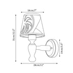 Wall Lamp | Wooden Floral Fabric Shade & Dimmer Compatible | Two Sizes