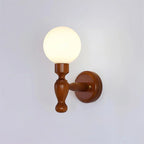Wall Lamp | Wooden Floral Fabric Shade & Dimmer Compatible | Two Sizes