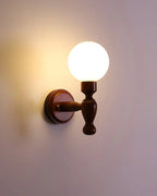 Wall Lamp | Wooden Floral Fabric Shade & Dimmer Compatible | Two Sizes