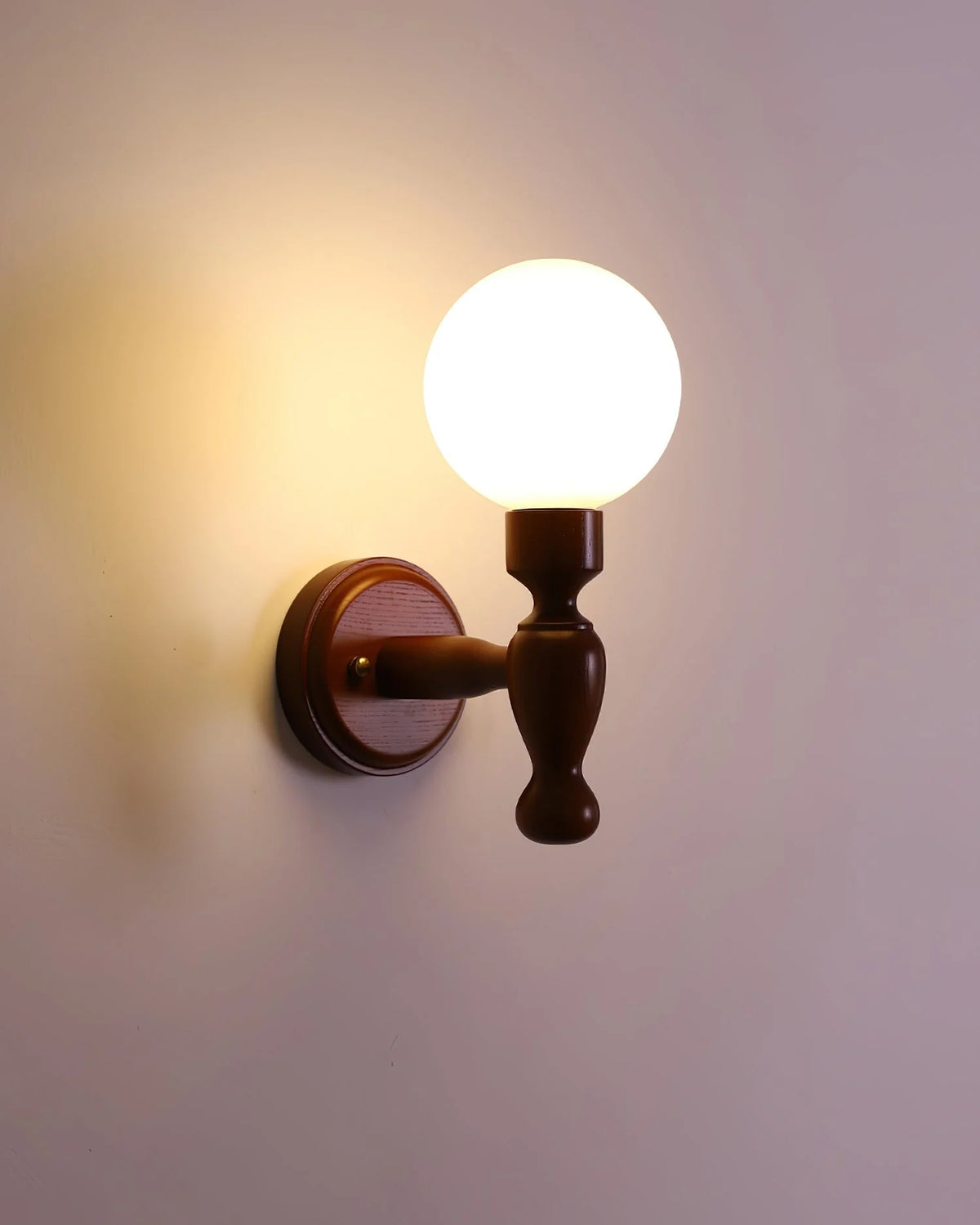 Wall Lamp | Wooden Floral Fabric Shade & Dimmer Compatible | Two Sizes