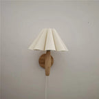 Wall Lamp | Wooden Pleated Shade & Warm LED