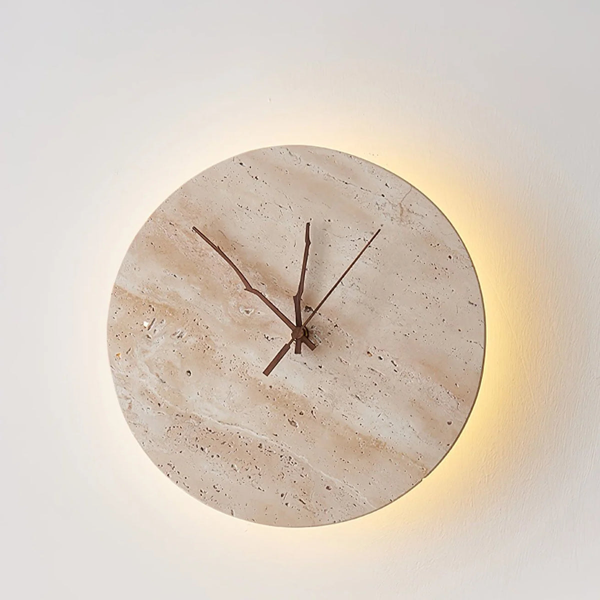 Wall Lamp | Yellow Travertine & Integrated LED | 30 cm Diameter