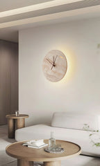 Wall Lamp | Yellow Travertine & Integrated LED | 30 cm Diameter