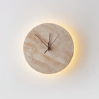 Wall Lamp | Yellow Travertine & Integrated LED | 30 cm Diameter
