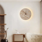 Wall Lamp | Yellow Travertine & Integrated LED | 30 cm Diameter