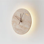 Wall Lamp | Yellow Travertine & Integrated LED | 30 cm Diameter