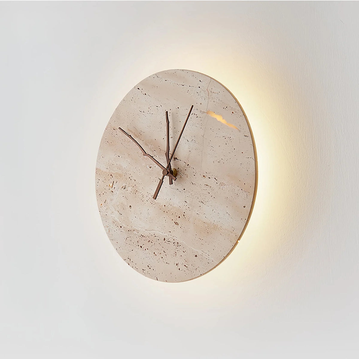 Wall Lamp | Yellow Travertine & Integrated LED | 30 cm Diameter