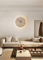 Wall Lamp | Yellow Travertine & Integrated LED | 30 cm Diameter