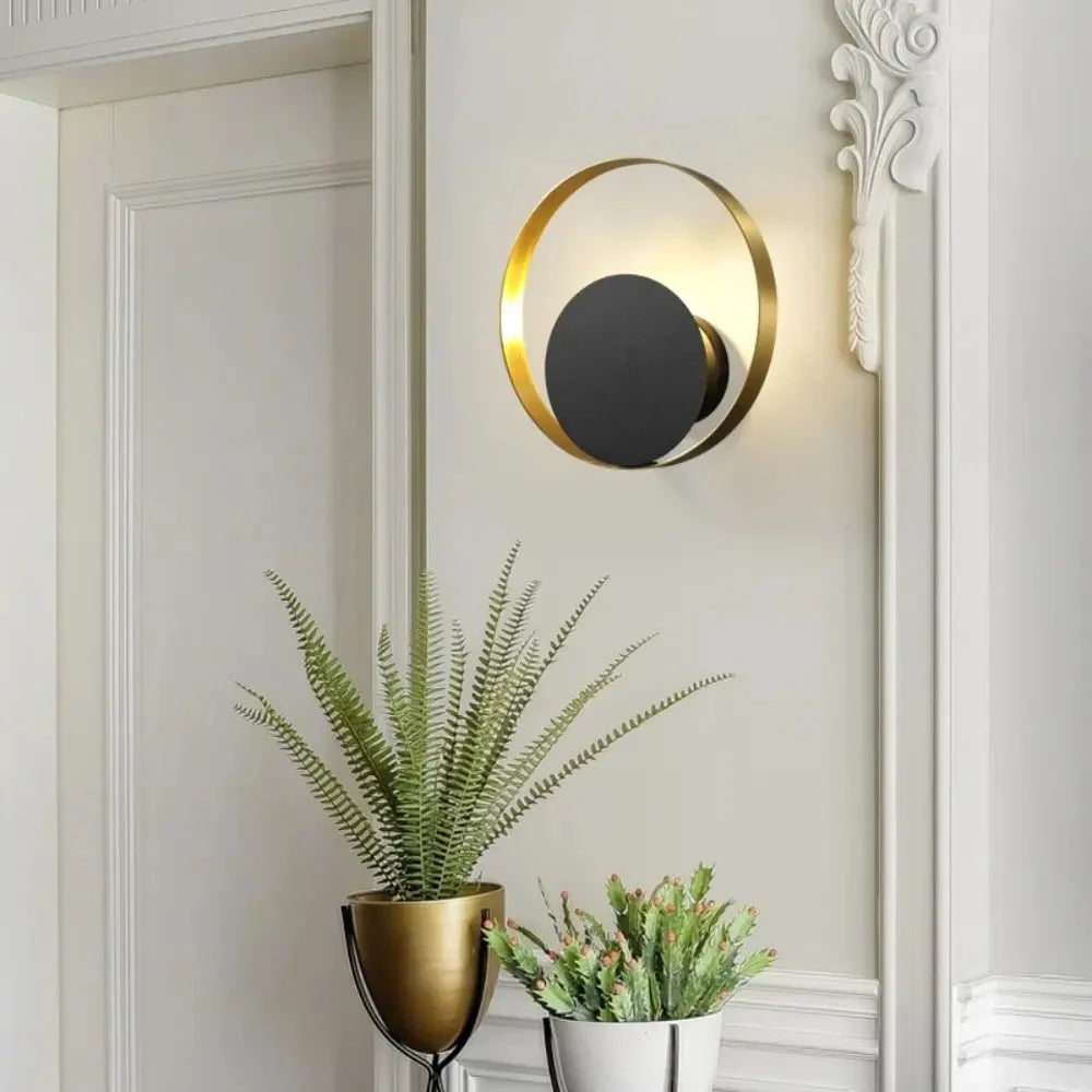 Wall Light | Circular LED Ring & Warm Glow | 25 cm Diameter