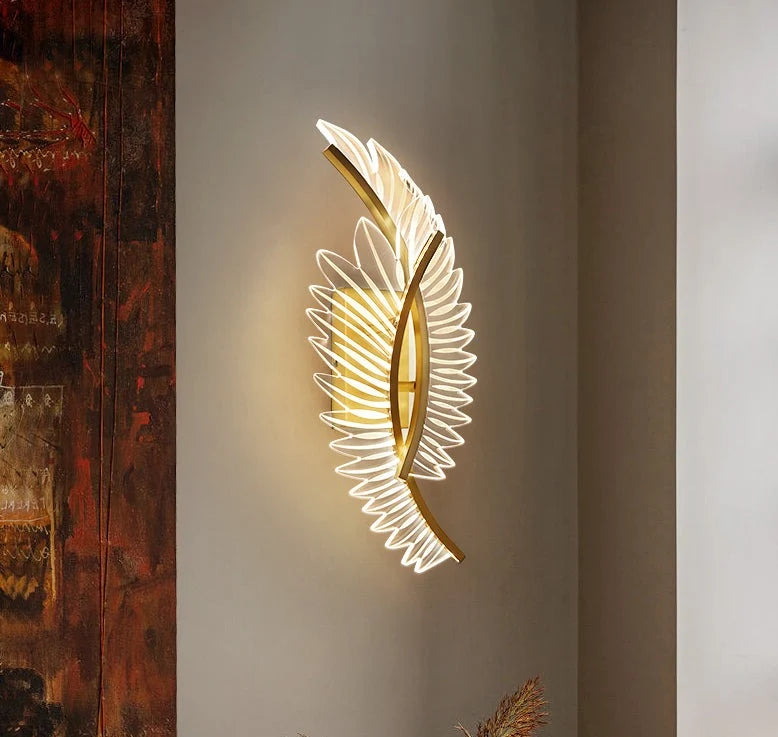 Wall Light | Gold Wing LED & Aluminum Frame | 40 x 15 / 50 x 20 cm