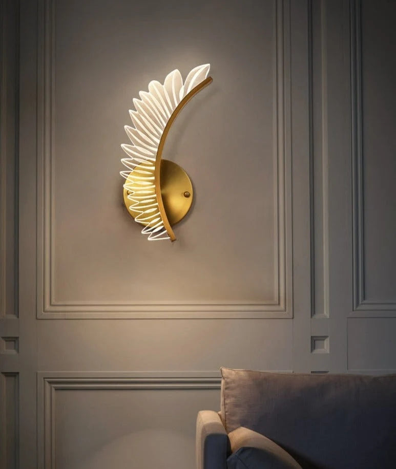 Wall Light | Gold Wing LED & Aluminum Frame | 40 x 15 / 50 x 20 cm