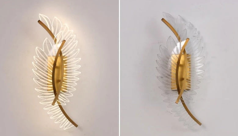 Wall Light | Gold Wing LED & Aluminum Frame | 40 x 15 / 50 x 20 cm
