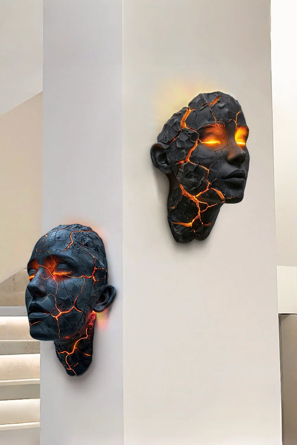 Wall Light | Lava Cracks & Glowing Eyes Wireless | 20 cm