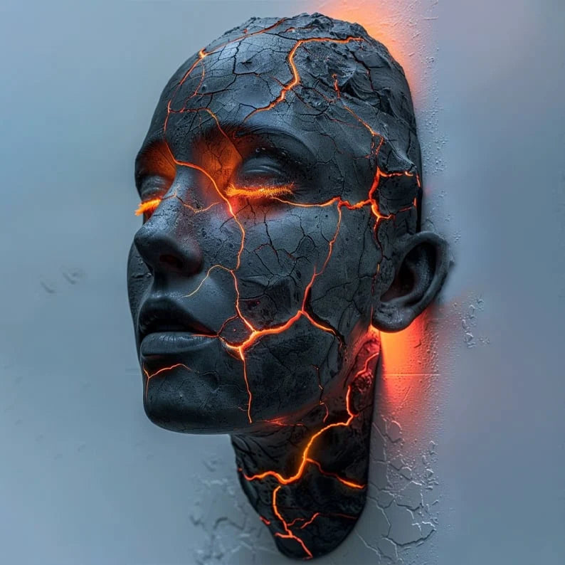 Wall Light | Lava Cracks & Glowing Eyes Wireless | 20 cm