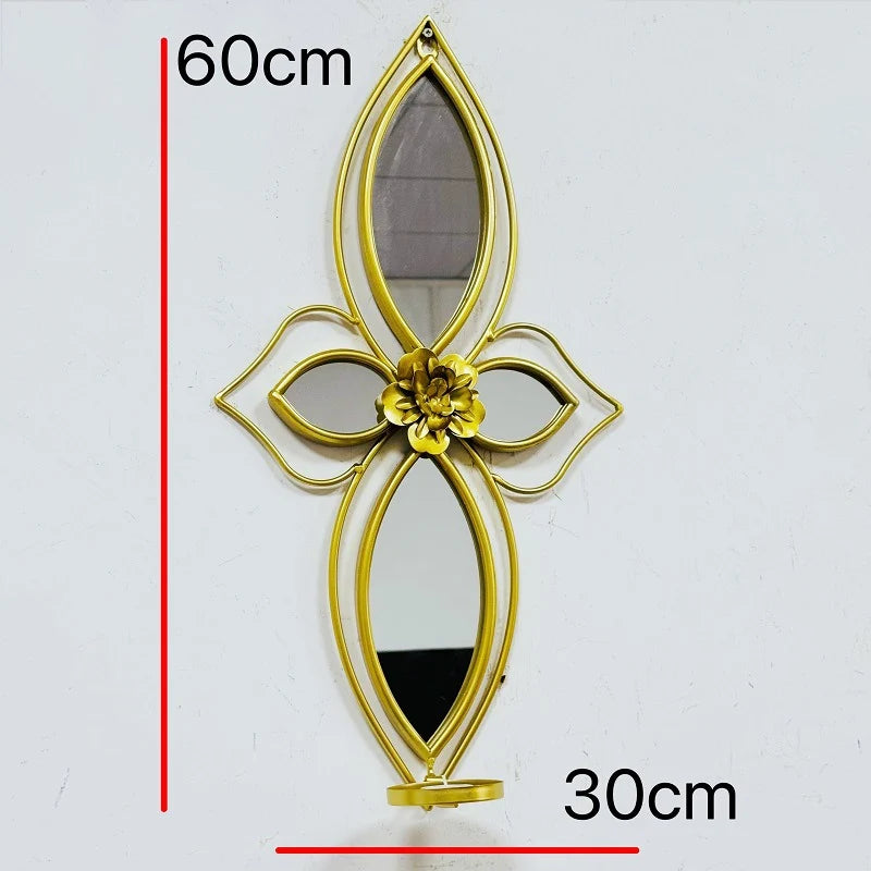 Wall Mirror | Floral Metal Frame & Easy Mount | 61 x 30 cm