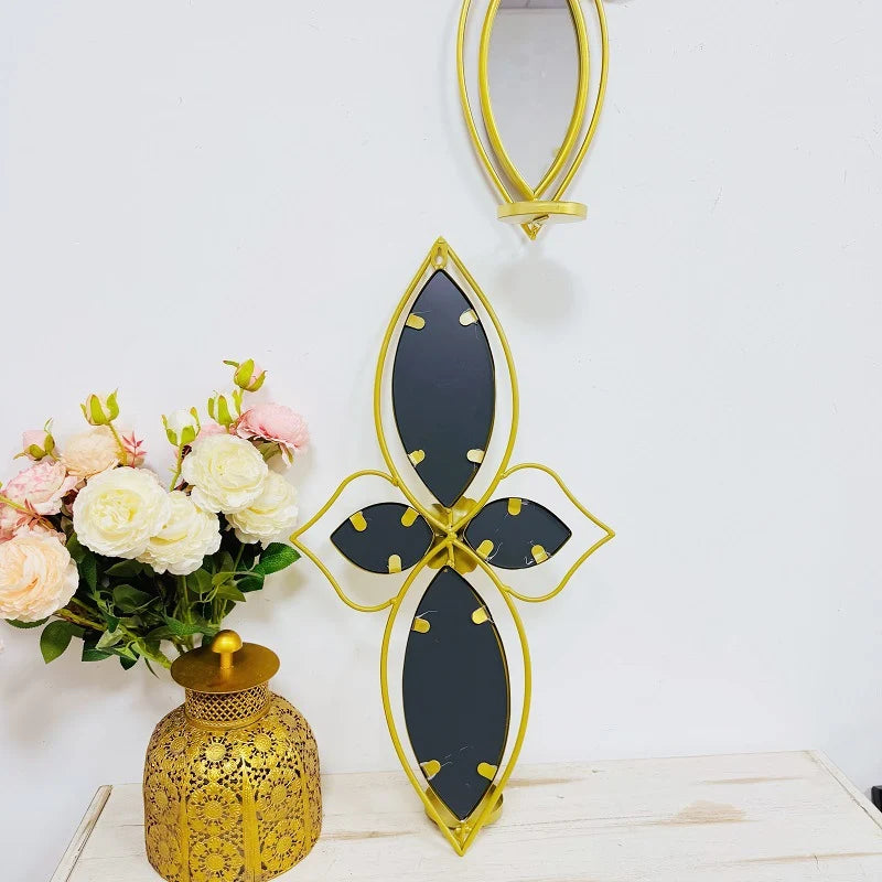 Wall Mirror | Floral Metal Frame & Easy Mount | 61 x 30 cm