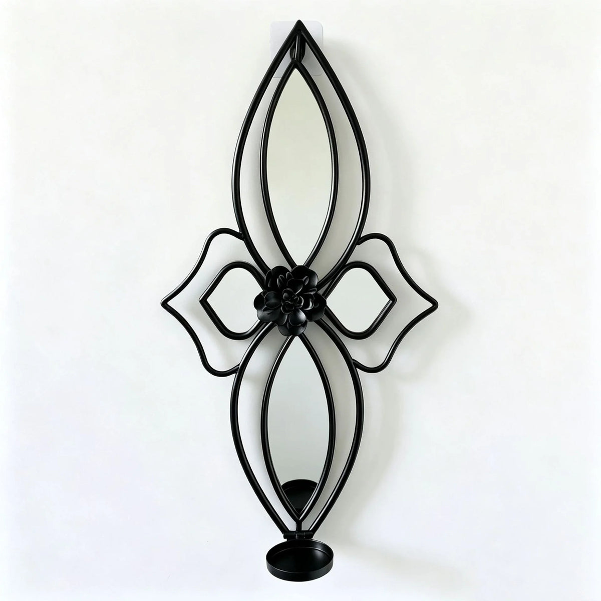 Wall Mirror | Floral Metal Frame & Easy Mount | 61 x 30 cm