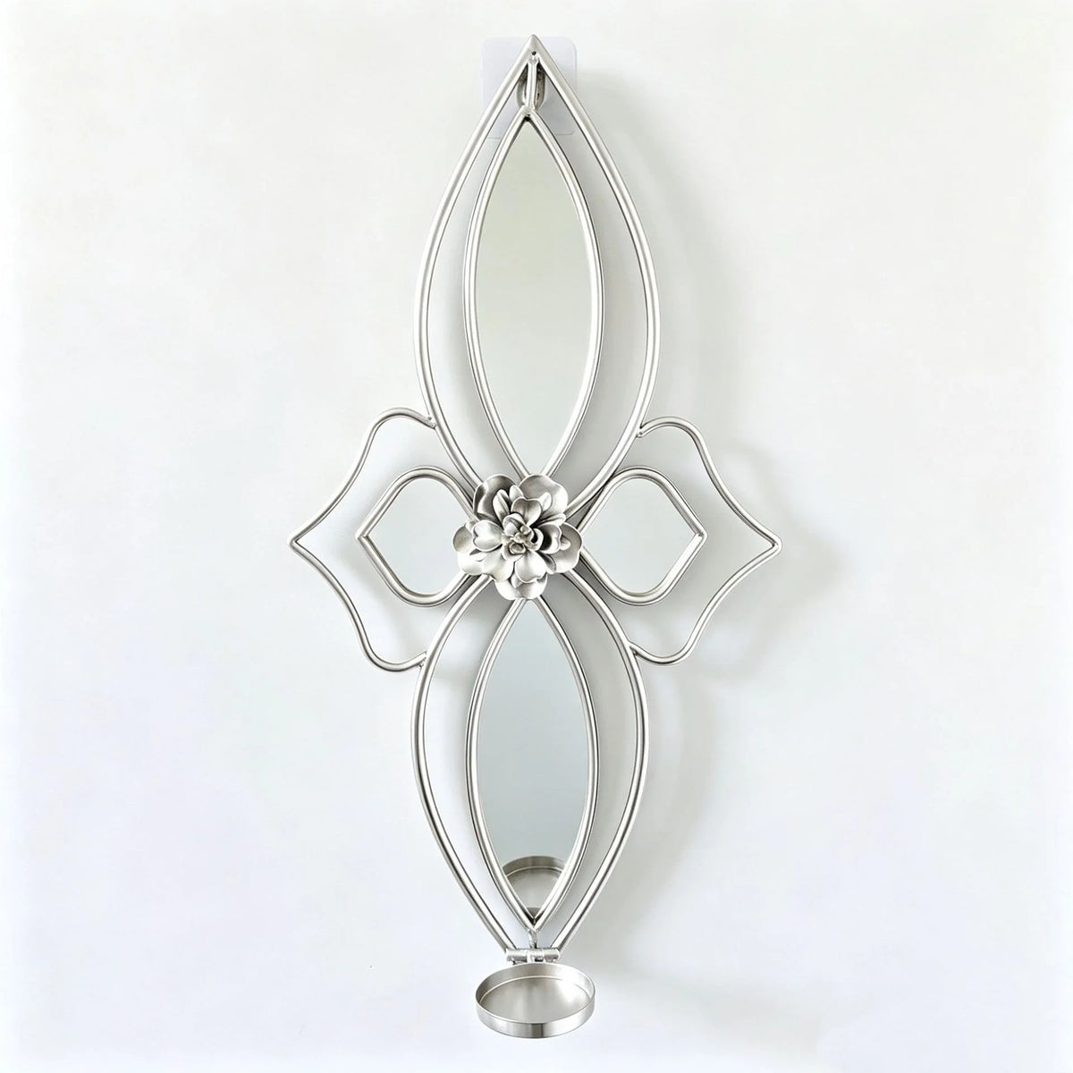 Wall Mirror | Floral Metal Frame & Easy Mount | 61 x 30 cm