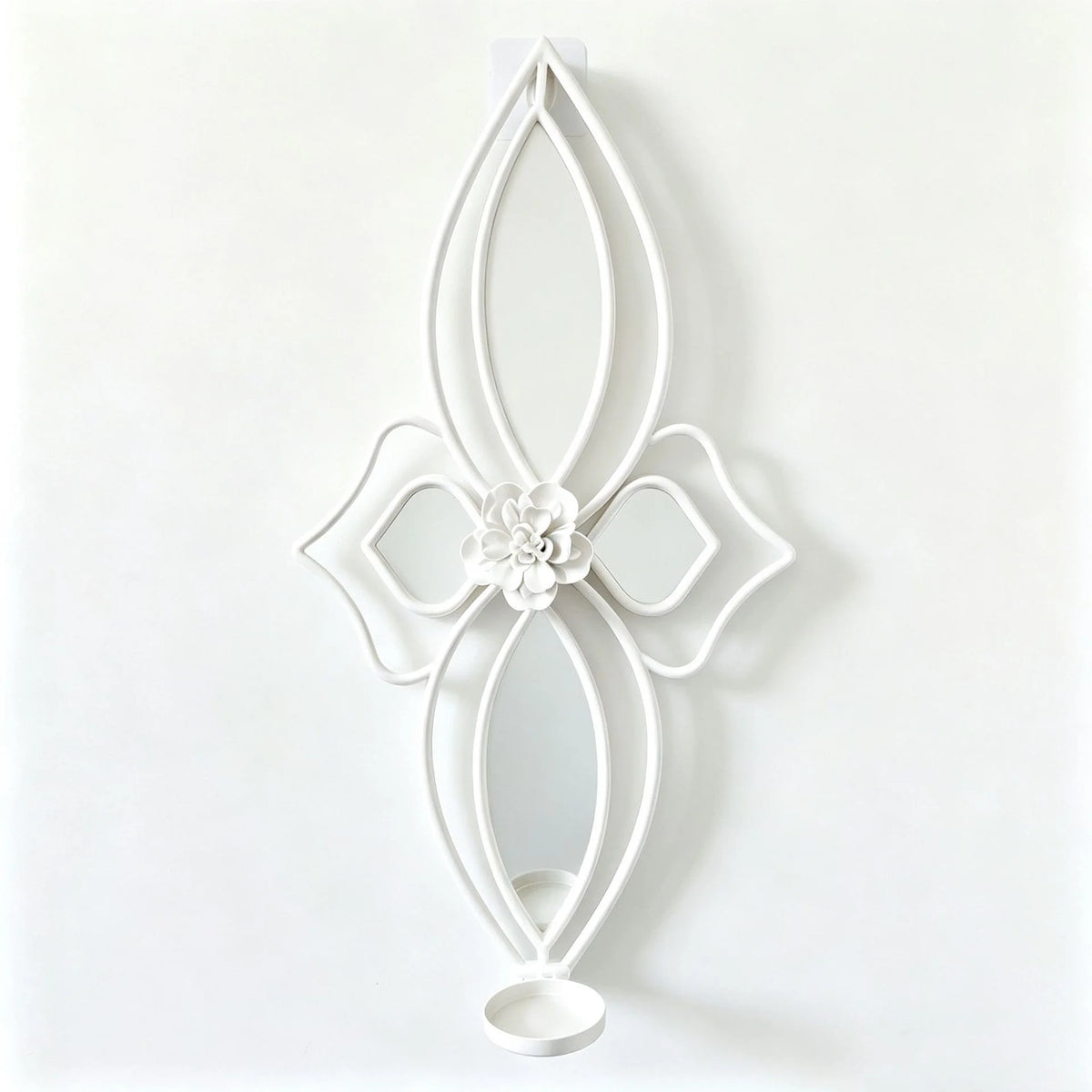 Wall Mirror | Floral Metal Frame & Easy Mount | 61 x 30 cm