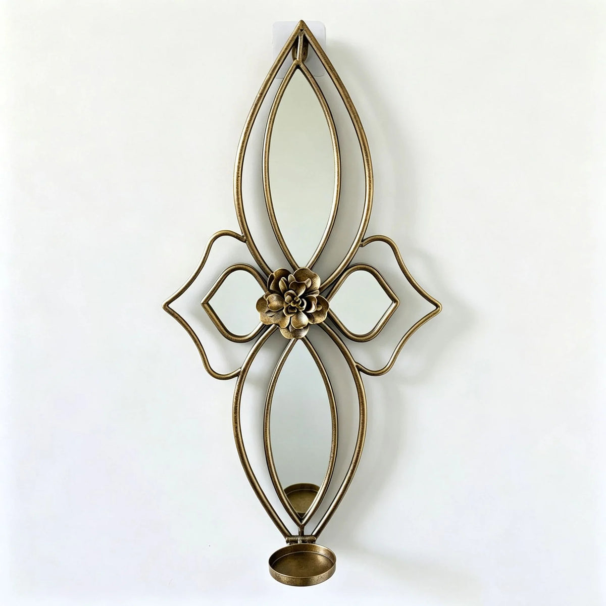 Wall Mirror | Floral Metal Frame & Easy Mount | 61 x 30 cm