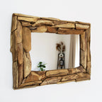 Wall Mirror | Recycled Teak Wood Frame & Reversible Hanging | 71 x 51 cm