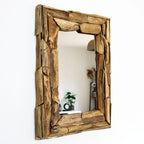 Wall Mirror | Recycled Teak Wood Frame & Reversible Hanging | 71 x 51 cm