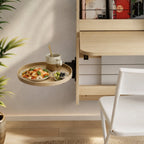 Wall-Mounted Bedside Table | Oak Round Top & Extendable Swivel Arm | 30 cm