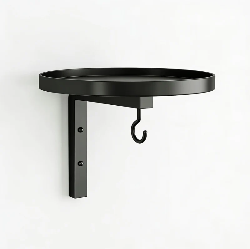 Wall-Mounted Bird Bath | Weatherproof Iron & 2-in-1 Basin & Hook | 20 cm Basin