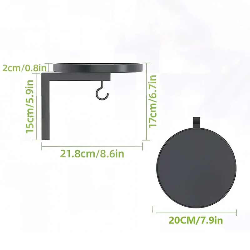 Wall-Mounted Bird Bath | Weatherproof Iron & 2-in-1 Basin & Hook | 20 cm Basin