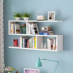 Wall-Mounted Bookshelf | Floating Poplar Wood | Widths 60–120 cm