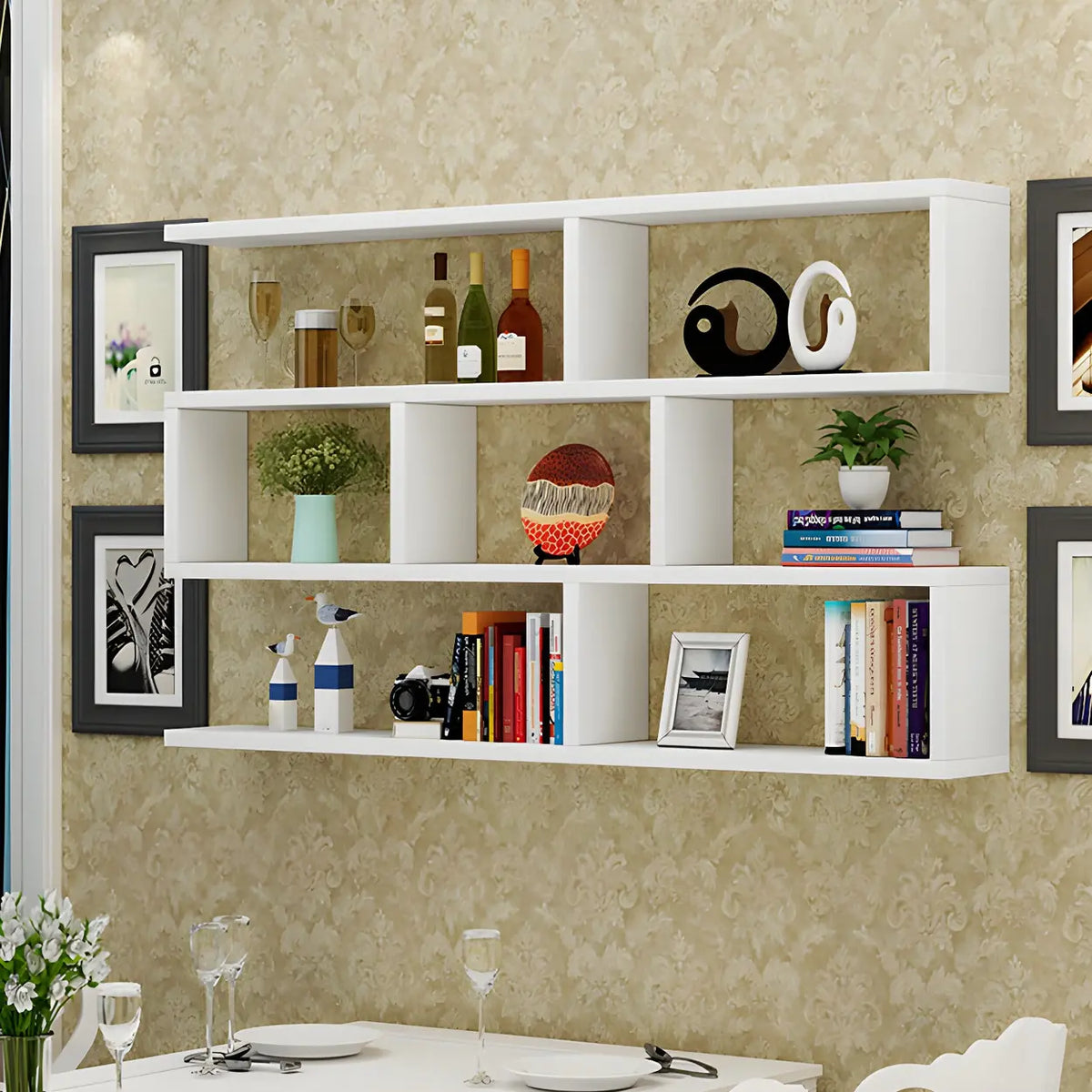 Wall-Mounted Bookshelf | Floating Poplar Wood | Widths 60–120 cm