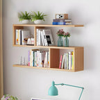 Wall-Mounted Bookshelf | Floating Poplar Wood | Widths 60–120 cm
