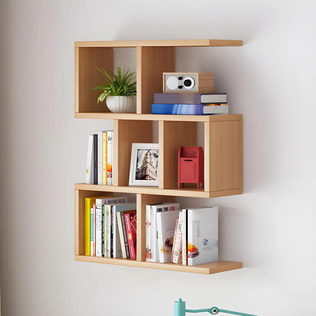Wall-Mounted Bookshelf | Floating Poplar Wood | Widths 60–120 cm
