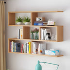 Wall-Mounted Bookshelf | Floating Poplar Wood | Widths 60–120 cm