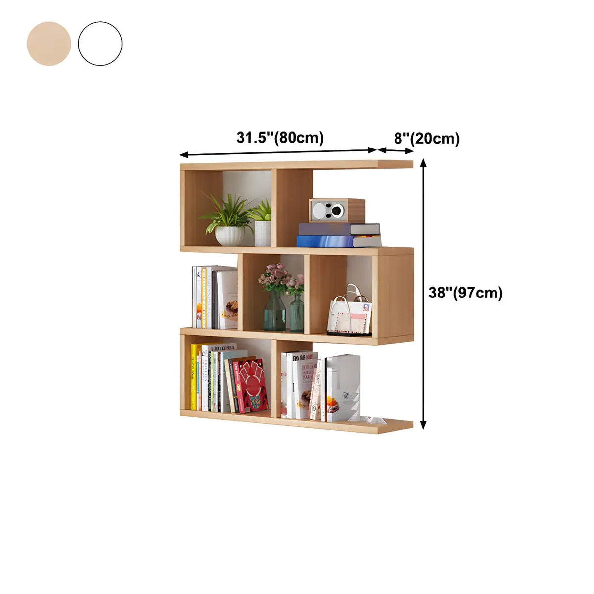 Wall-Mounted Bookshelf | Floating Poplar Wood | Widths 60–120 cm