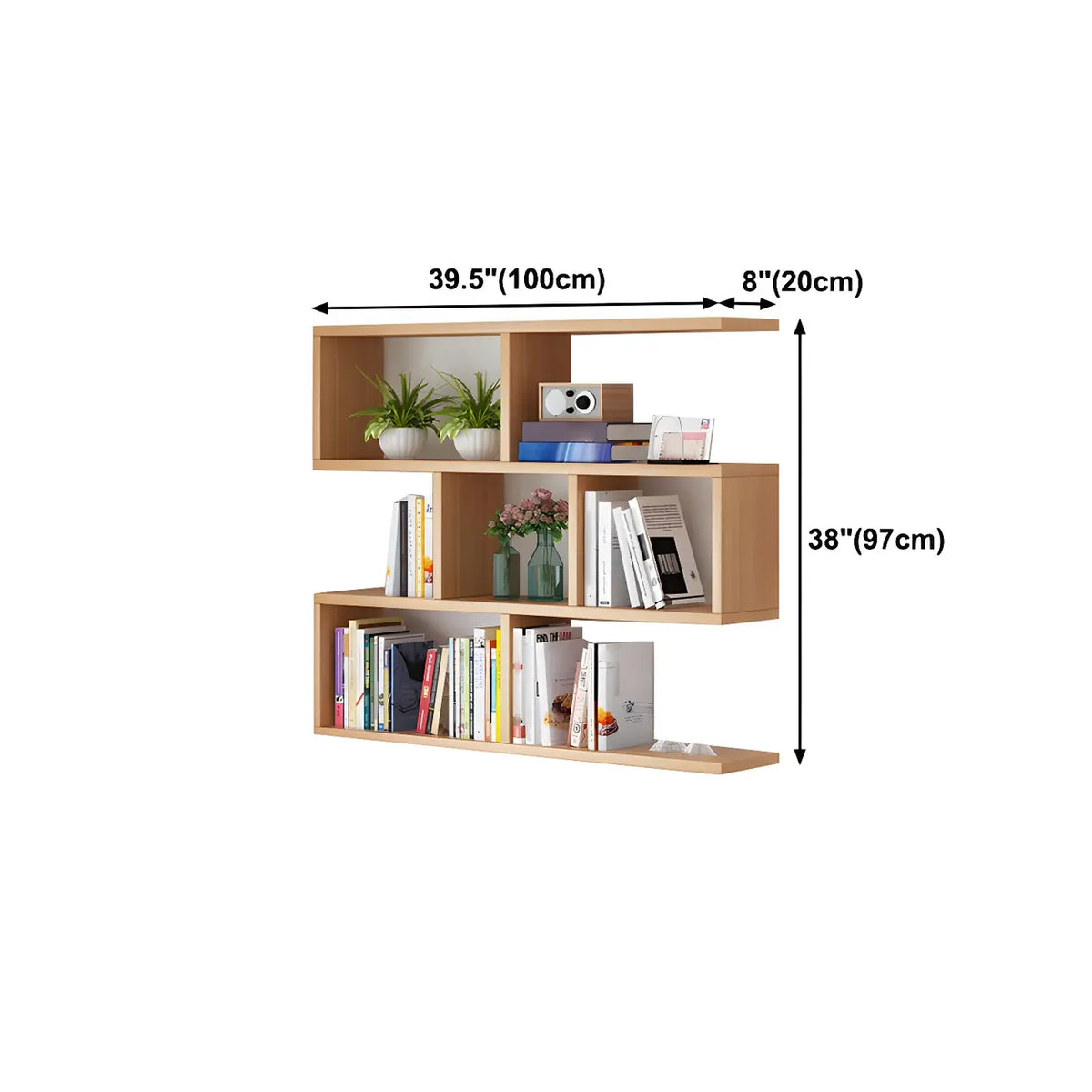 Wall-Mounted Bookshelf | Floating Poplar Wood | Widths 60–120 cm