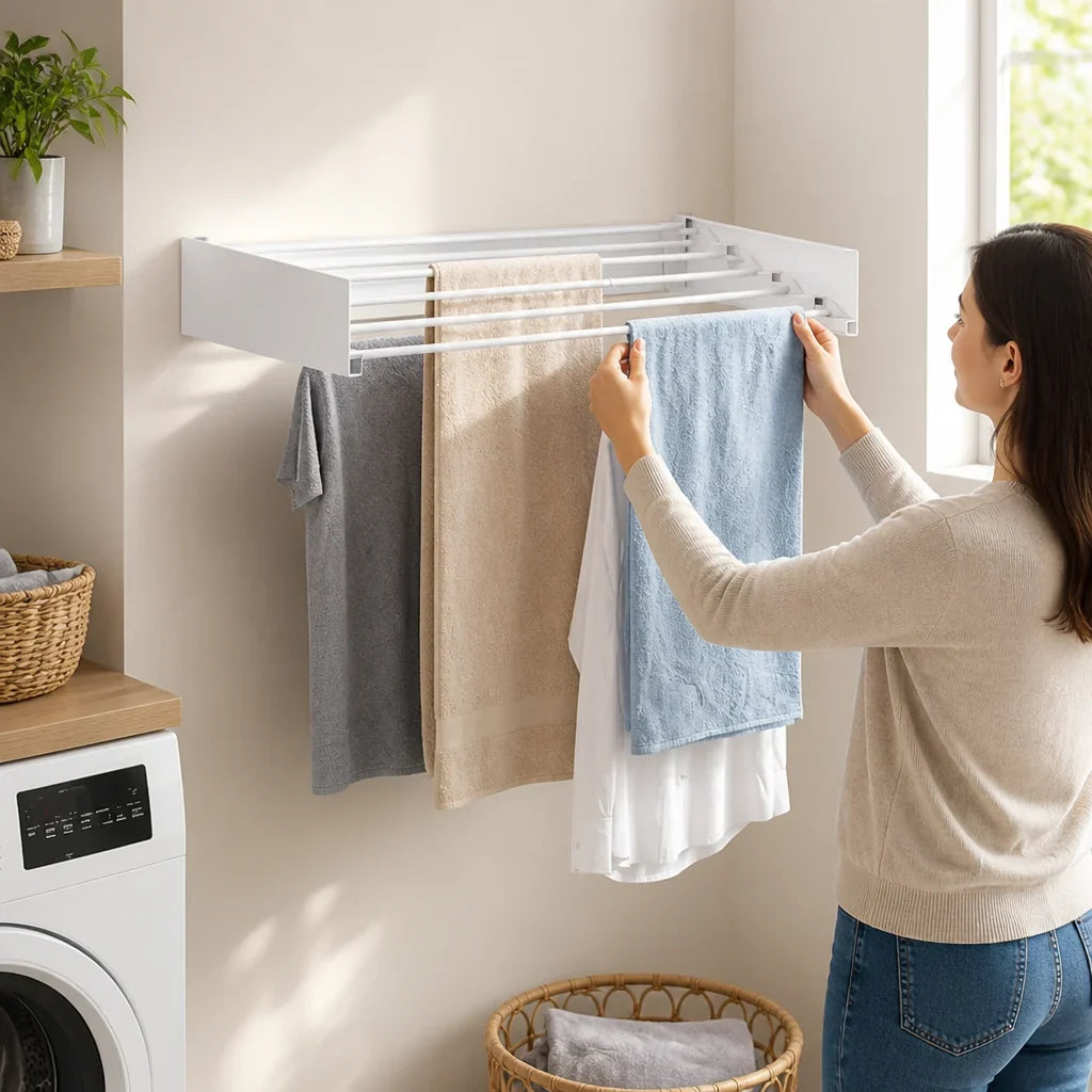 Wall-Mounted Clothes Dryer | Foldable & Rust-Resistant Metal | Holds Up To 10 Kg