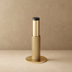 Wall-Mounted Door Stop | Knurled Solid Brass & Rubber Bumper