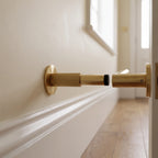 Wall-Mounted Door Stop | Knurled Solid Brass & Rubber Bumper