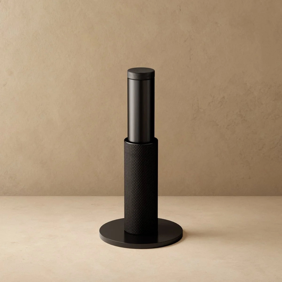 Wall-Mounted Door Stop | Knurled Solid Brass & Rubber Bumper