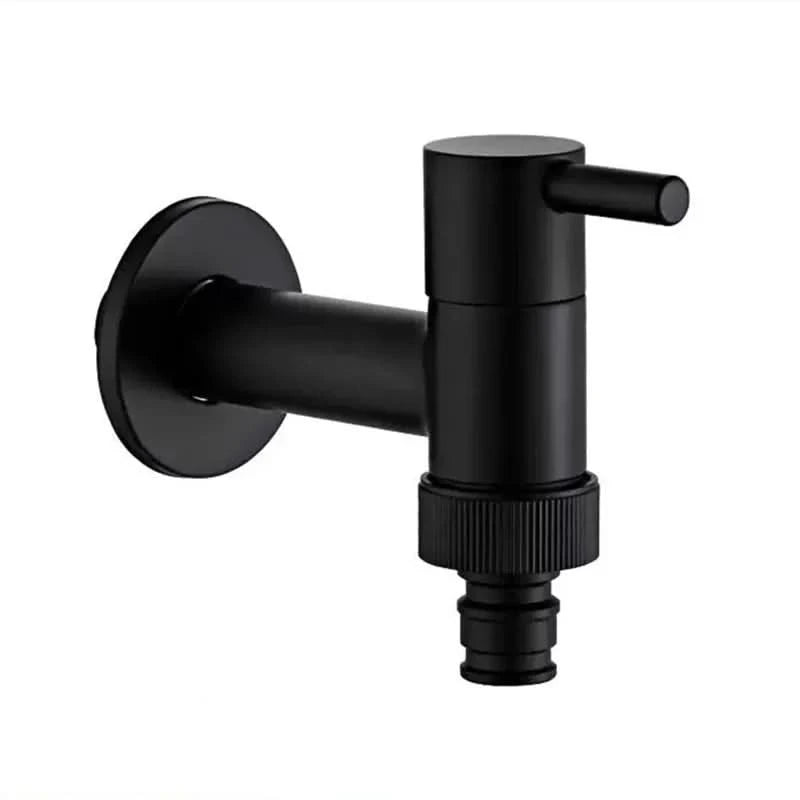 Wall-Mounted Faucet | Matte Black Solid Brass | Space-Saving